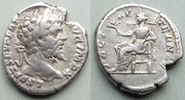 Septimius Severus, denarius Pax seated